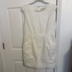Michael Kors white swirl sleeveless dress, Size 10